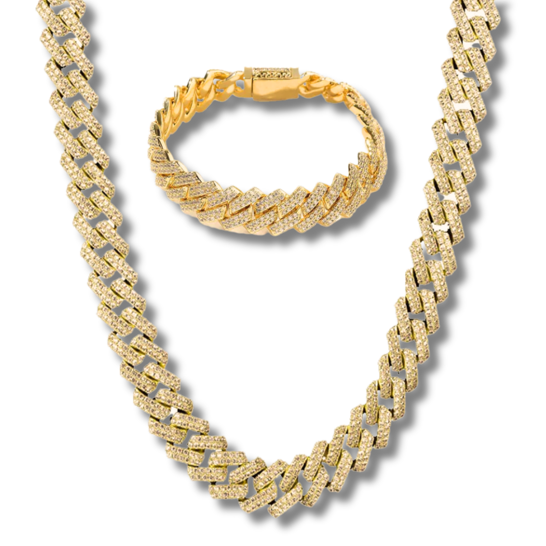 Gold Diamond Set - Necklace and Bracelet - linkedlondon