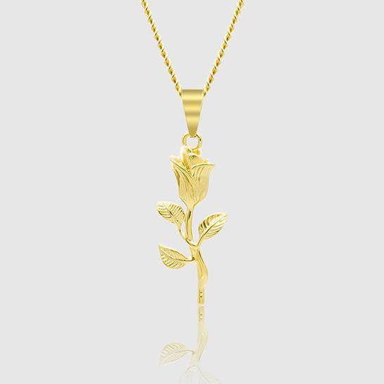 Gold Pendant Necklace - The Rose - linkedlondon