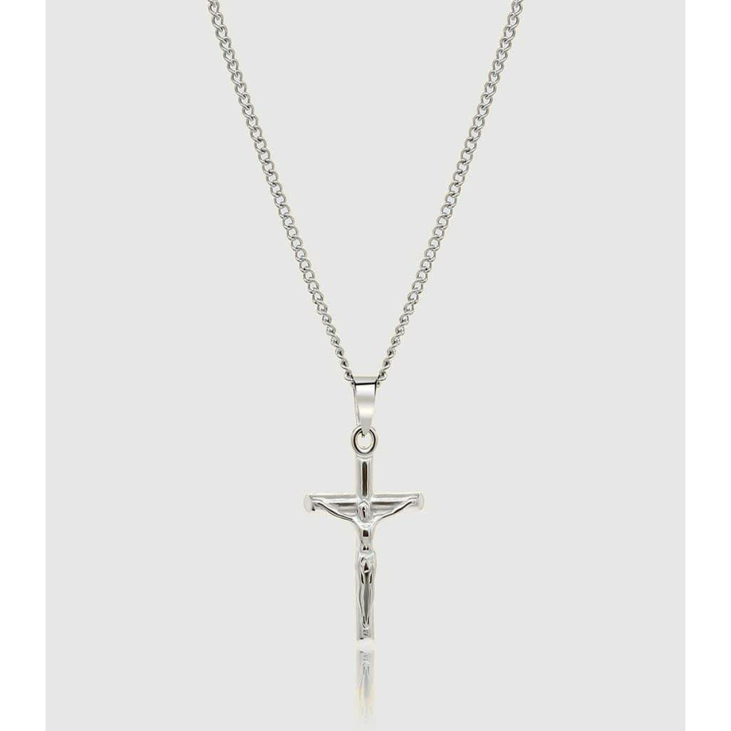 Silver Pendant Necklace - Crucifix - linkedlondon