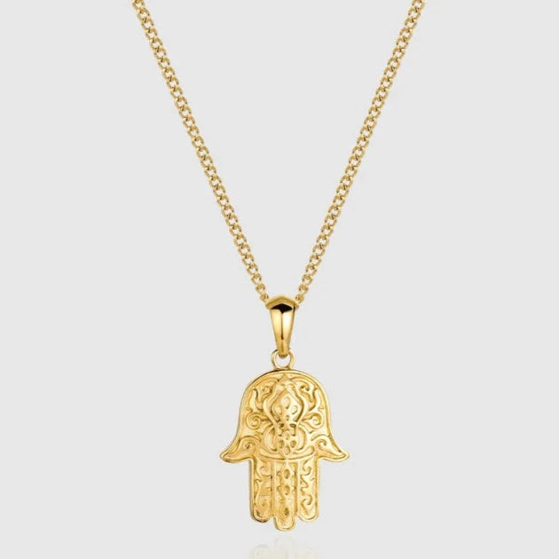 Gold Hamsa Hand Pendant Necklace - linkedlondon
