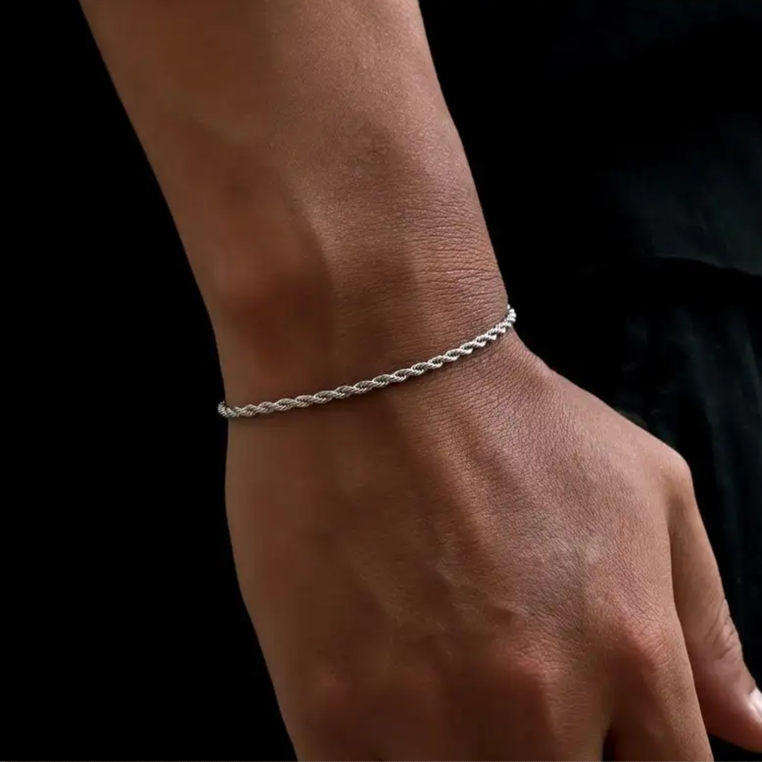 Silver Bracelet - Rope 3mm