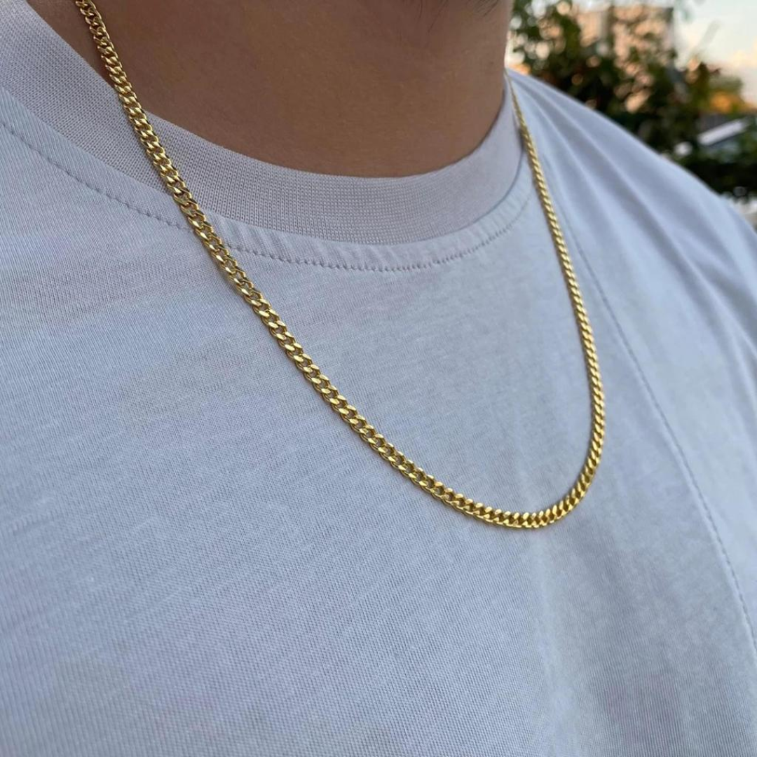 Gold Chain Necklace - Cuban 4mm