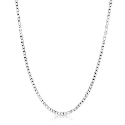 4MM Silver Tennis Chain Necklace - linkedlondon