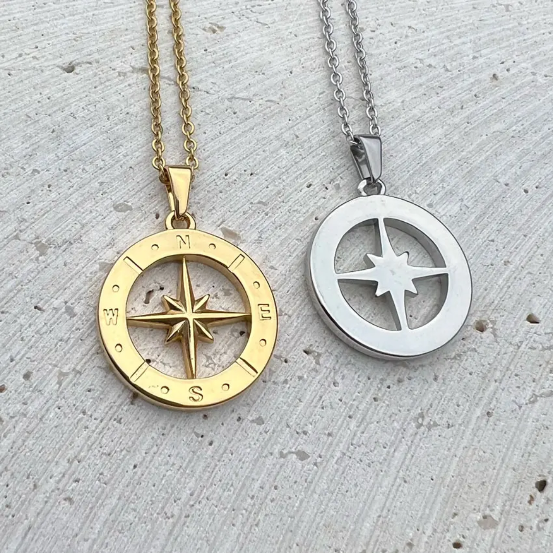 North Star Compass Pendant Necklace