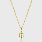 Gold Pendant Necklace - Trident - linkedlondon