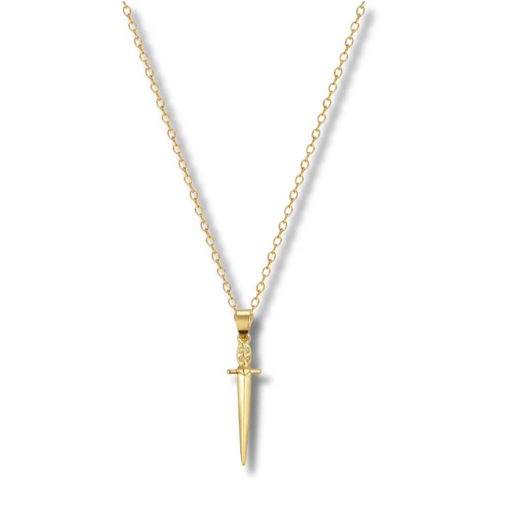 Gold Dagger Pendant Necklace - linkedlondon