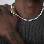 4MM Silver Tennis Chain Necklace - linkedlondon