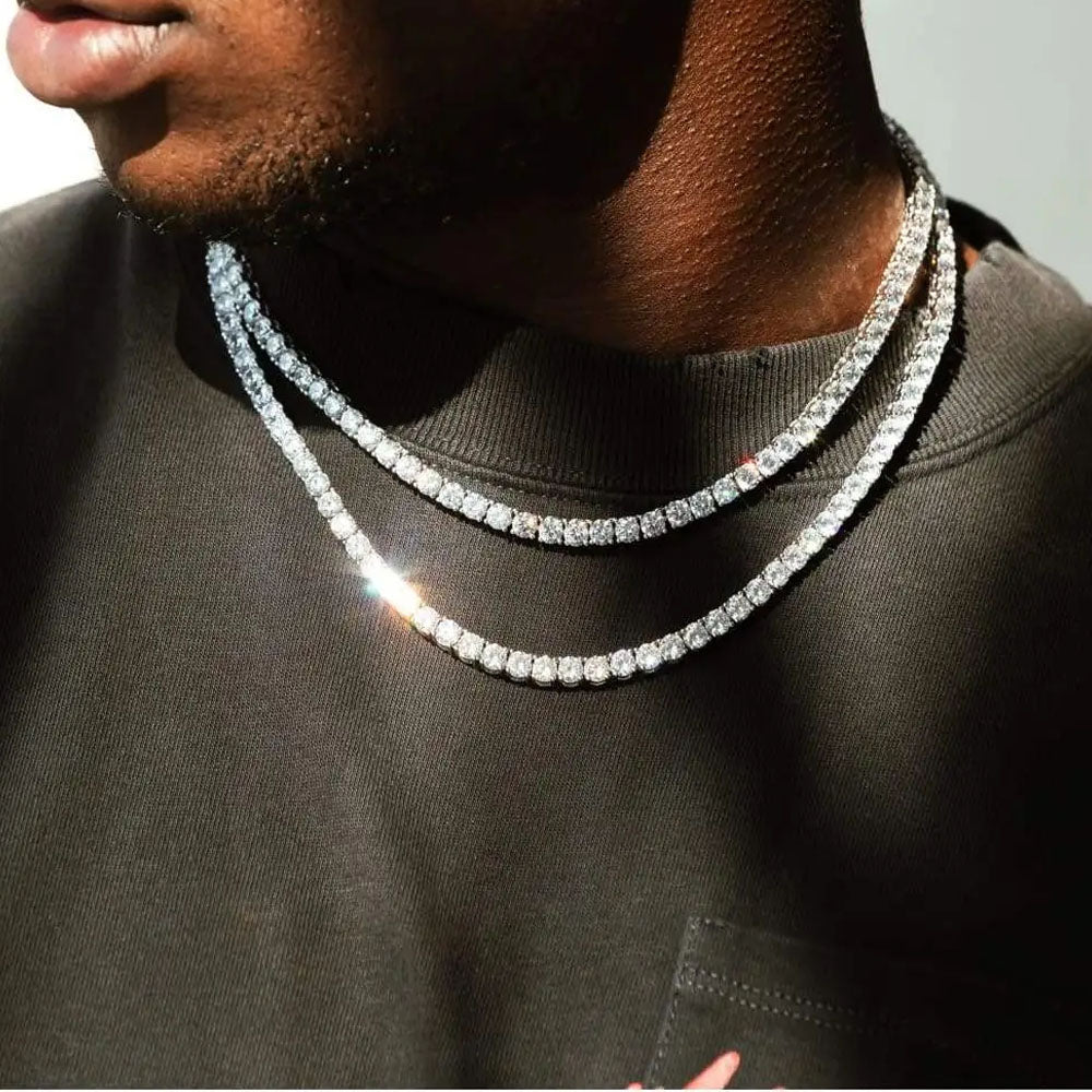 4MM Silver Tennis Chain Necklace - linkedlondon