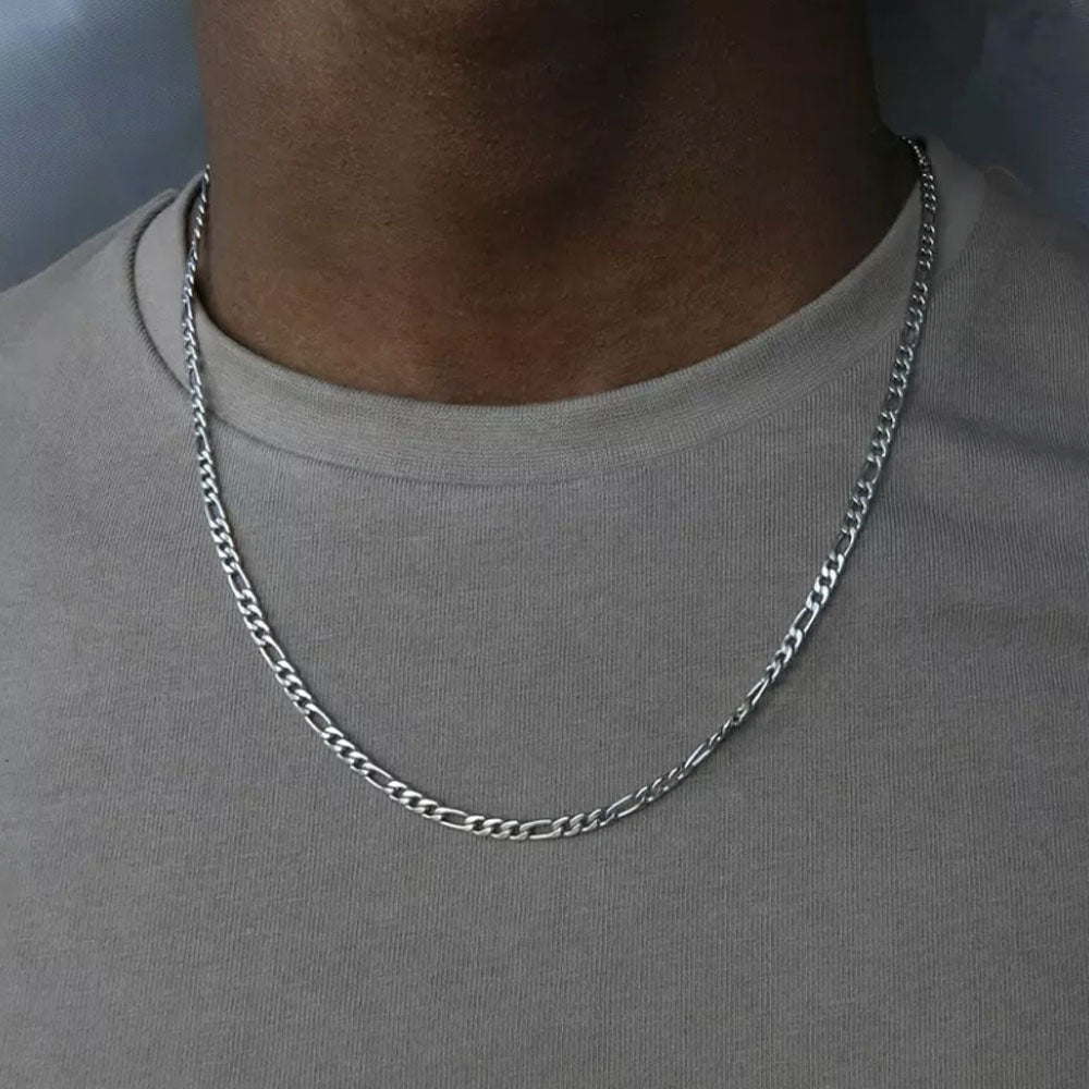 Silver Chain Necklace - Figaro 5mm - linkedlondon