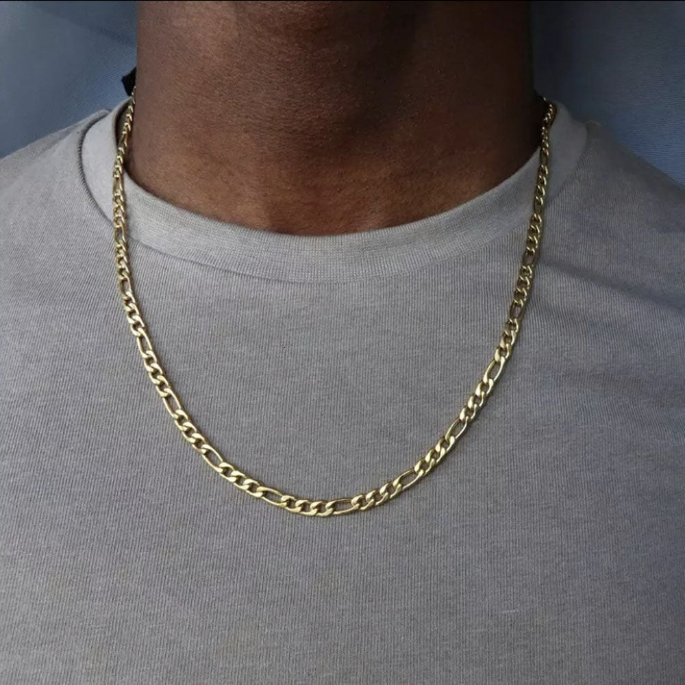 Men's 5.8mm Figaro Chain Necklace in Hollow 14K Gold - 22