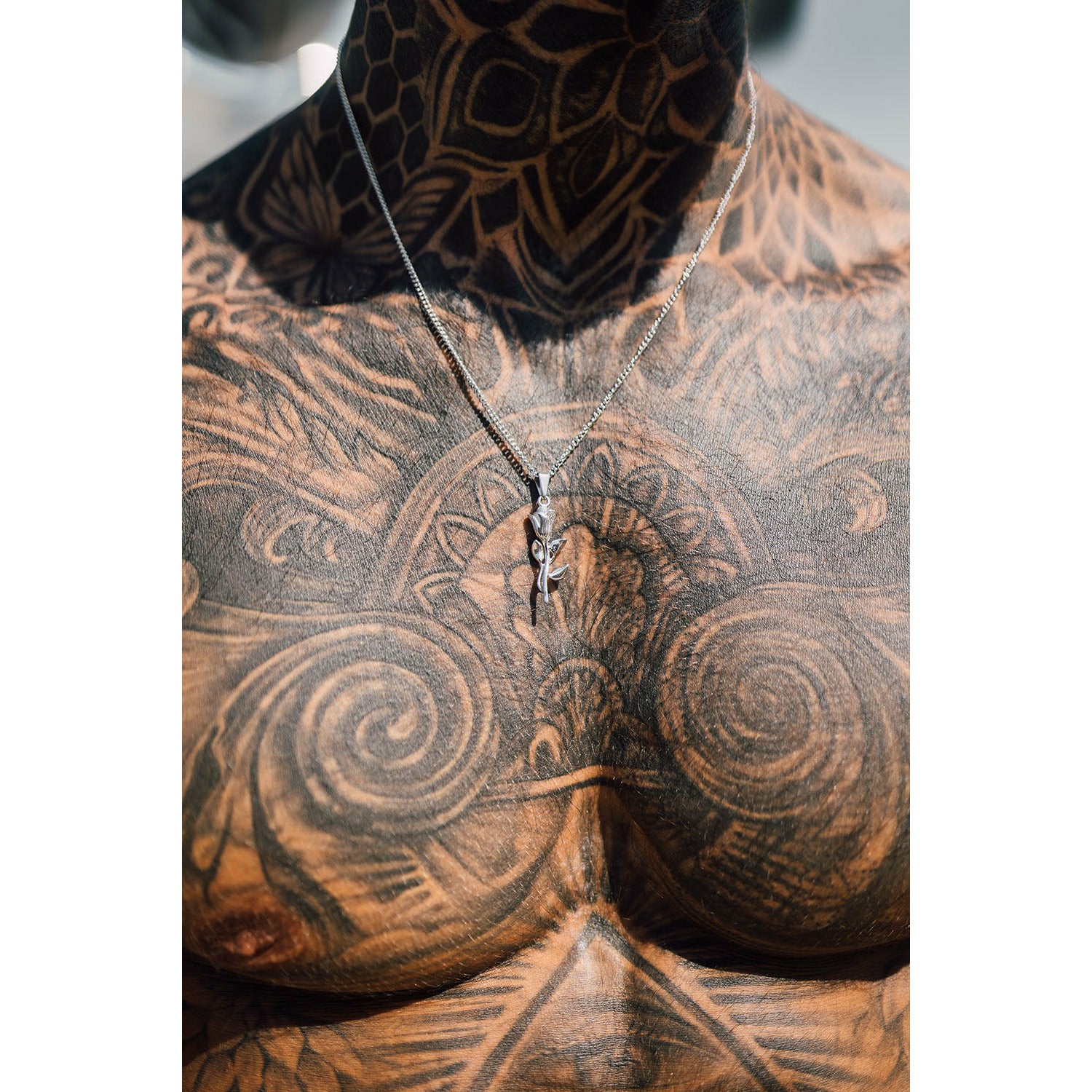 Silver Pendant Necklace - The Rose - linkedlondon