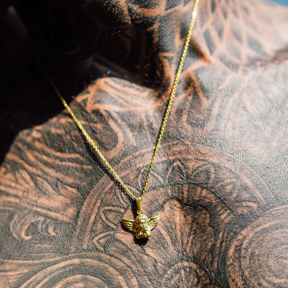 Gold Pendant Necklace - Edens Cherub - linkedlondon