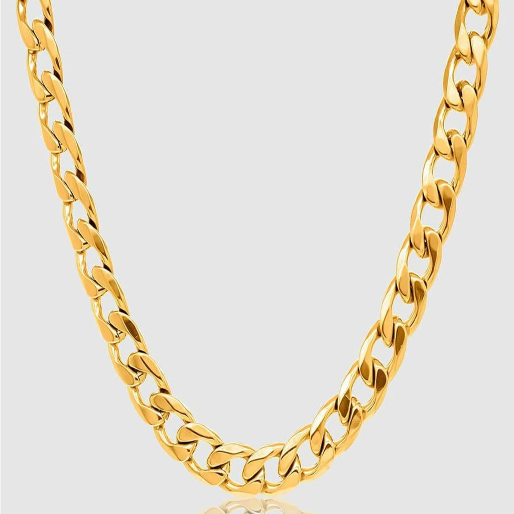 Gold Chain Necklace - Cuban 12mm - linkedlondon