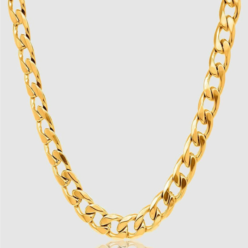 Gold Chain Necklace - Cuban 12mm - linkedlondon