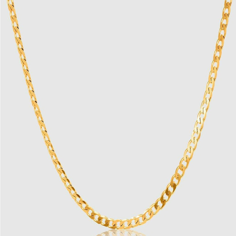 Gold Chain Necklace - Cuban 4mm - linkedlondon