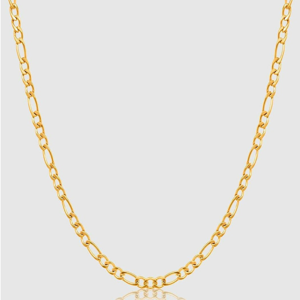 Gold Chain Necklace - Figaro 3mm - linkedlondon