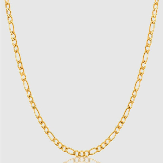 Gold Chain Necklace - Figaro 3mm - linkedlondon