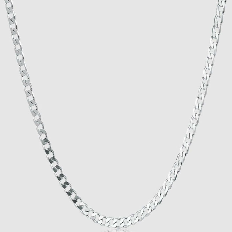 Silver Chain Necklace - Cuban 4mm - linkedlondon