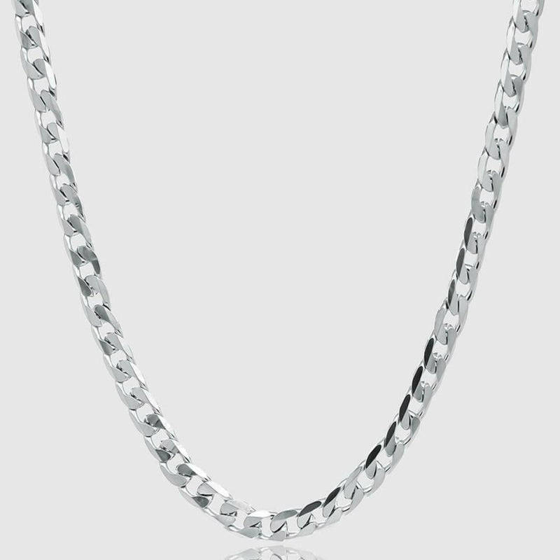 Silver Chain Necklace - Cuban 8mm - linkedlondon