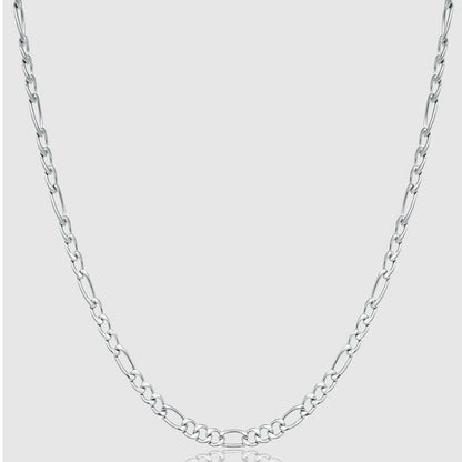 Silver Chain Necklace - Figaro 3mm - linkedlondon