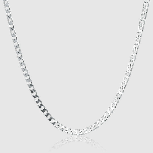 Women's Silver Chain Necklace - Cuban 4mm - linkedlondon