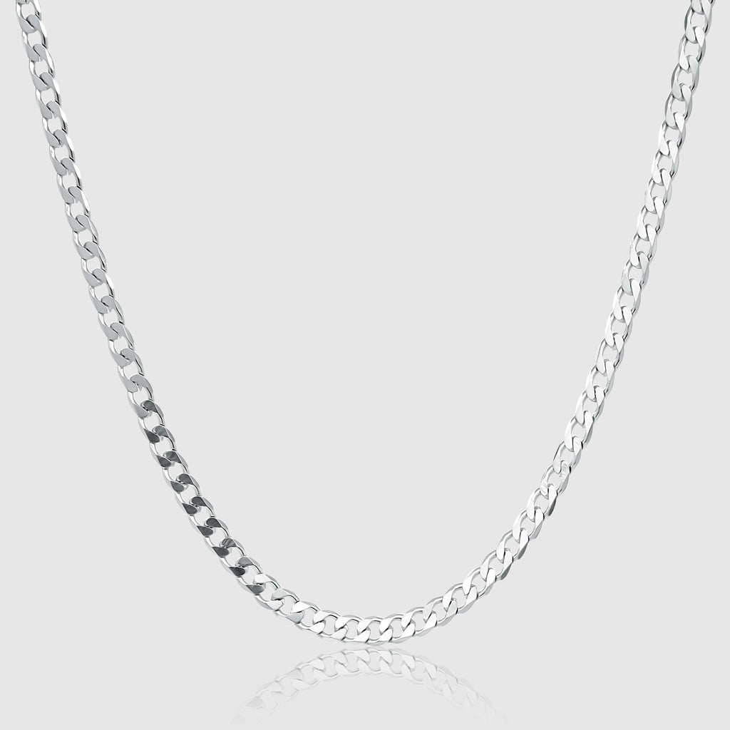 Women's Silver Chain Necklace - Cuban 4mm - linkedlondon
