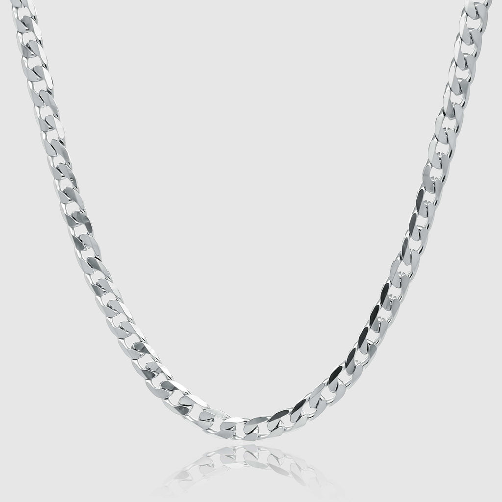 Women's Silver Chain Necklace - Cuban 8mm - linkedlondon