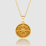 Gold Pendant Necklace - Compass - linkedlondon