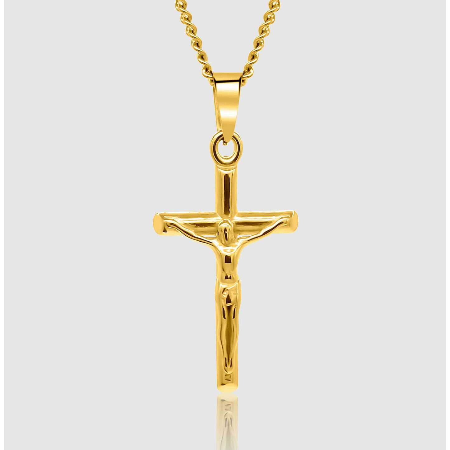 Gold Pendant Necklace - Crucifix - linkedlondon