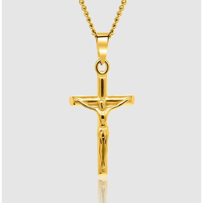 Gold Pendant Necklace - Crucifix - linkedlondon