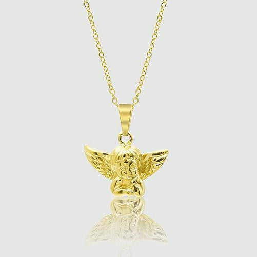 Gold Pendant Necklace - Edens Cherub - linkedlondon