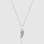 Silver Pendant Necklace - Angel Wing - linkedlondon