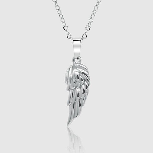 Silver Pendant Necklace - Angel Wing - linkedlondon