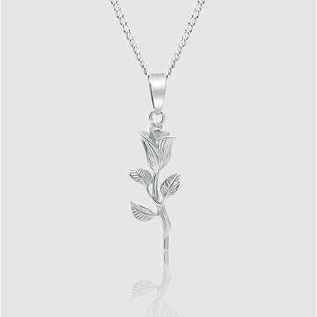 Silver Pendant Necklace - The Rose - linkedlondon