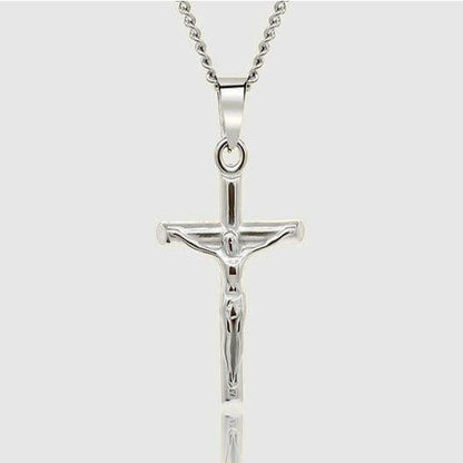 Women's Silver Pendant Necklace - Crucifix - linkedlondon