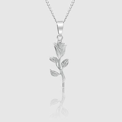 Women's Silver Pendant Necklace - The Rose - linkedlondon