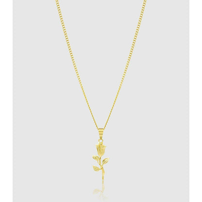 Gold Pendant Necklace - The Rose - linkedlondon