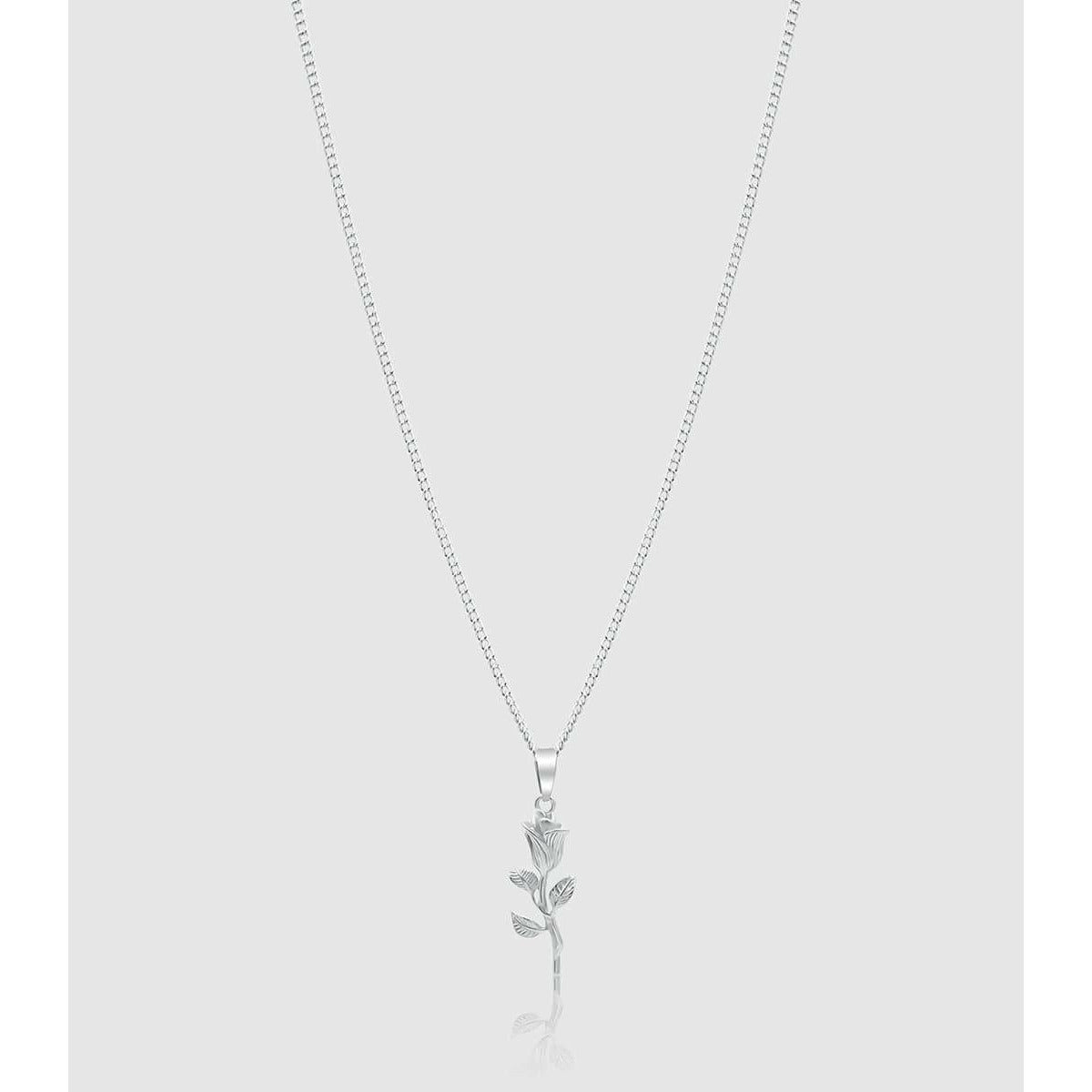 Silver Pendant Necklace - The Rose - linkedlondon
