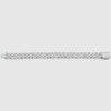 White Gold Diamond Prong Link Bracelet - Cuban 14mm - linkedlondon