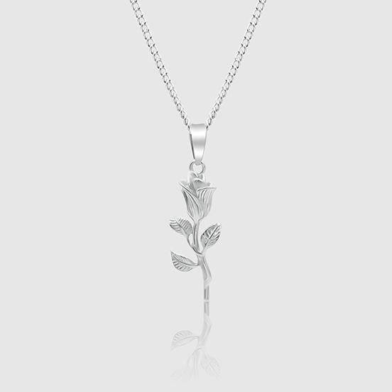 Women's Silver Pendant Necklace - The Rose - linkedlondon