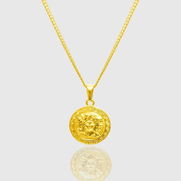 Gold Pendant Necklace - Medusa - linkedlondon
