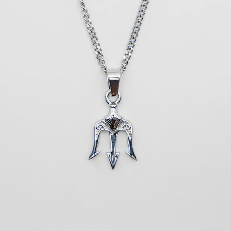 Silver Pendant Necklace - Trident - linkedlondon