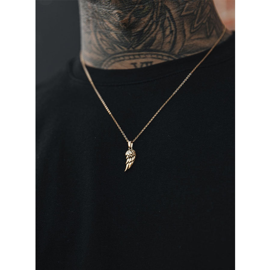 Gold Set - Wing and 5mm Rope Chain Necklace - linkedlondon